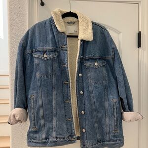 Aritzia Wilfred Free - Denim Sherpa Jacket - Large